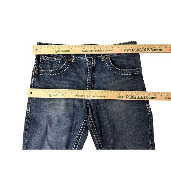 Wrangler Rock 47 Slim Boot Jeans Mens 34x34 Western MRB47MU Dark Wash Denim - Picture 10 of 16